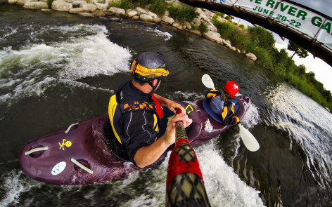 Jackson Kayak, Dynamic Duo, Surfing with kids at Kelly's Whitewater Park, Cascade, ID