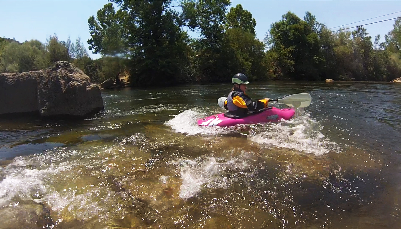 Kayaking Family on South Fork of the American River, Coloma, CA